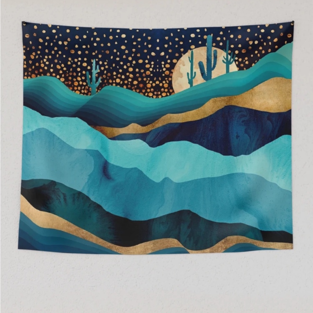 Indigo Desert Night Tapestry